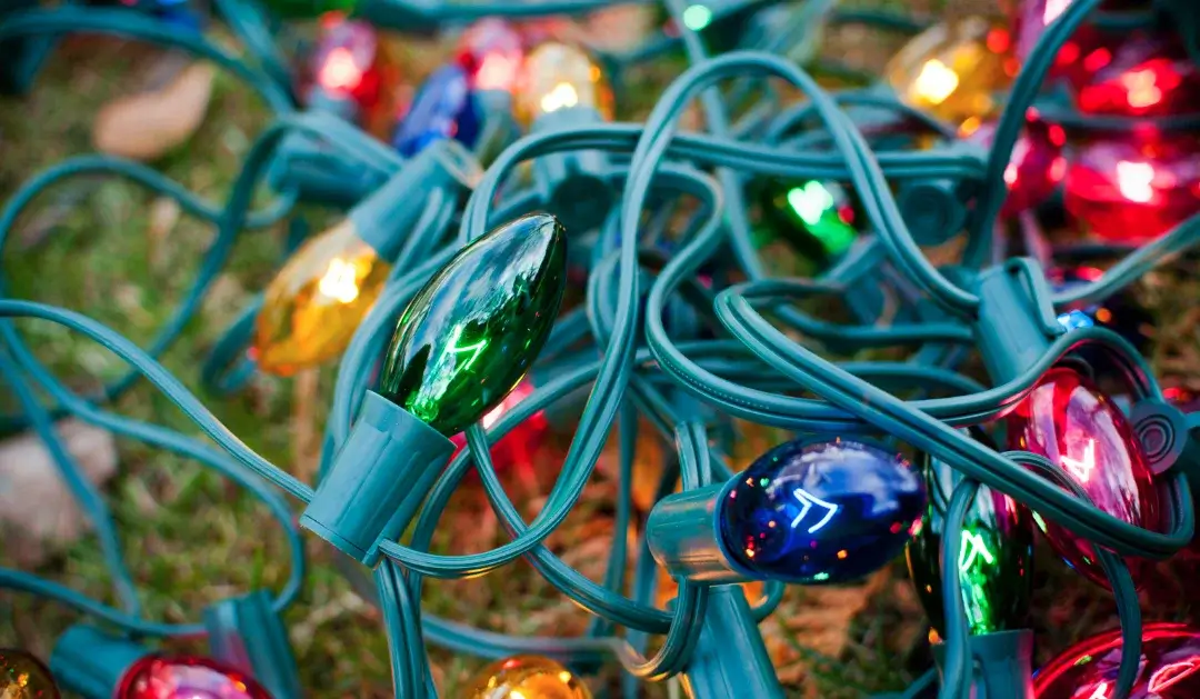Christmas lights close up